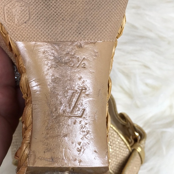 Louis Vuitton wedge sandals sz 36.5 - Picture 11 of 13